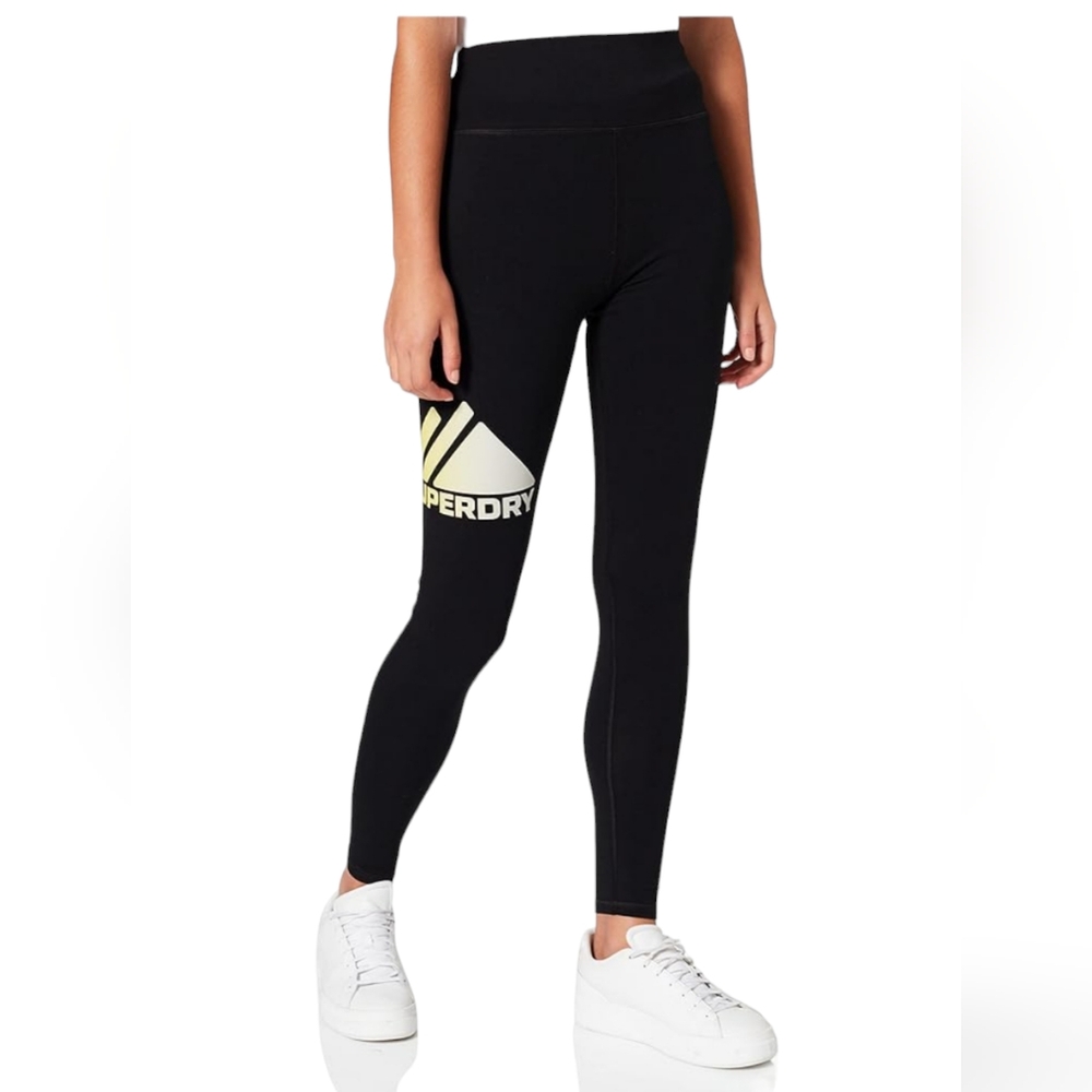 Superdry Women's‎ Black Mountain Spirt High Waisted Leggings Size 10